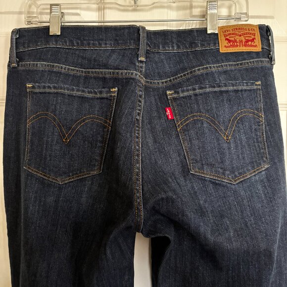 Levi’s 505 Straight Dark Wash Jeans Sz 12 Short Classic Mid Rise Denim - Picture 4 of 8